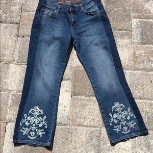 Desigual embroidered ankle jeans